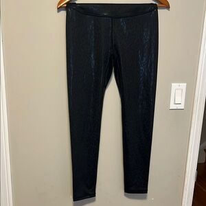 Black Shiny faux leather shiny Leggings AllFenix size L new without tags